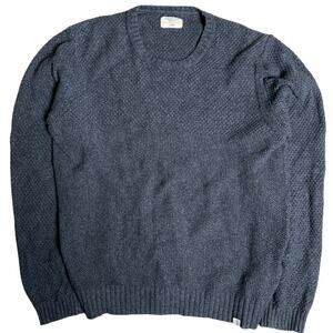 Marine Layer XL Fall 2020 Wool/Cotton Gray Pullover Waffle Crewneck Knit